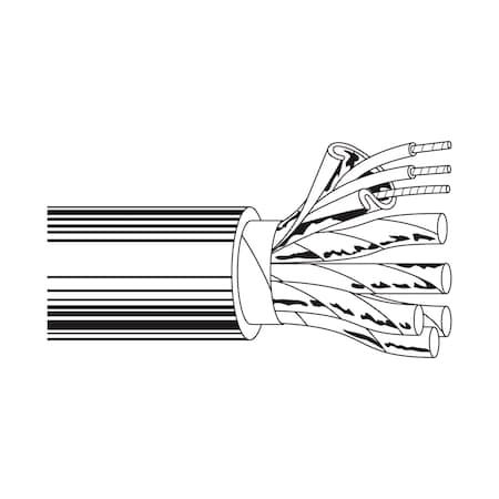 Belden Multi-Conductor Cable, AWM, 24 AWG, 12 C, Chrome, PVC, Stranded, 300V AC, Indoor, 1000 ft 9731 0601000